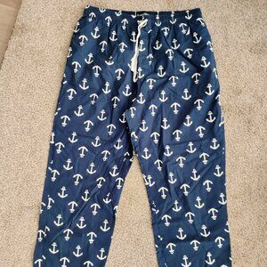 Men's Blue Nautica Sleep Pants with Anchors Size X-Large